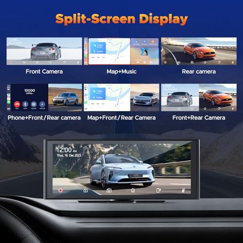 9.26'' Wireless Carplay Screen with 4K Dash Cam
