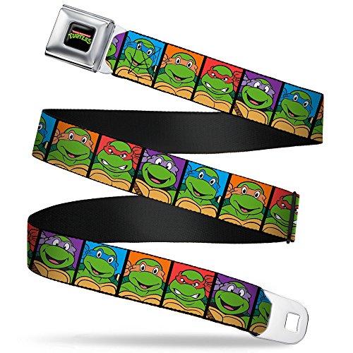 Classic TMNT Face Blocks Seatbelt Belt - 1.5" Wide