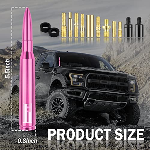 American Flag Car Bullet Antenna - Premium Pink