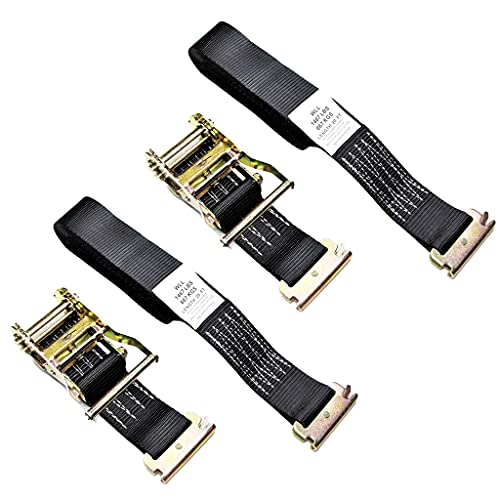 2 Pack 2" x 20' E Track Ratchet Strap