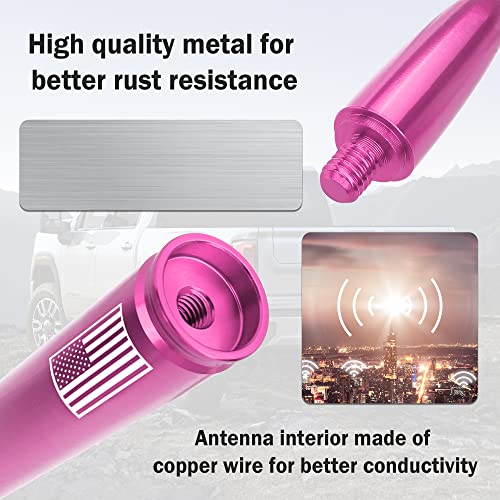 American Flag Car Bullet Antenna - Premium Pink