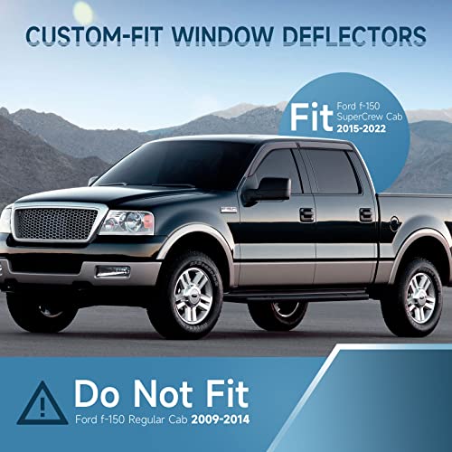 Ford F150 Super Crew Rain Guards - 4 PCS