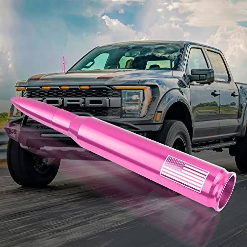 American Flag Car Bullet Antenna - Premium Pink