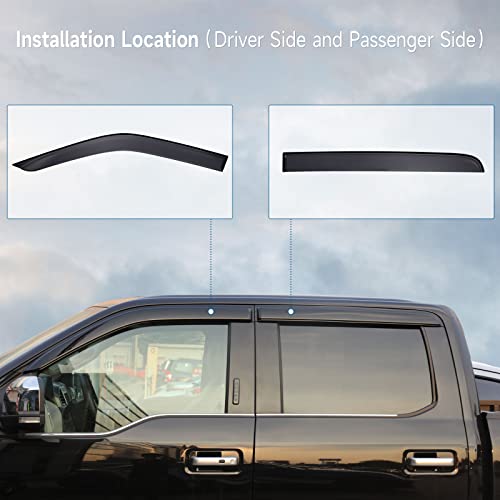 Ford F150 Super Crew Rain Guards - 4 PCS