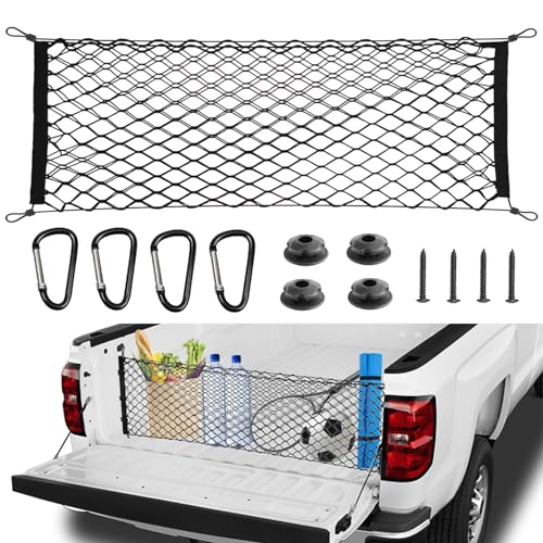 Durable 50x18" Truck Bed Cargo Net - Securely Manage Cargo