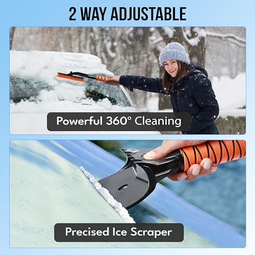 EcoNour 27" 3-in-1 Snow Brush and Ice Scrapers