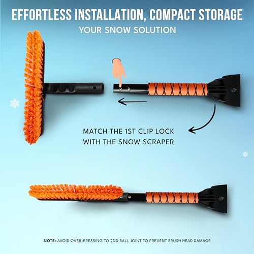 EcoNour 27" 3-in-1 Snow Brush and Ice Scrapers