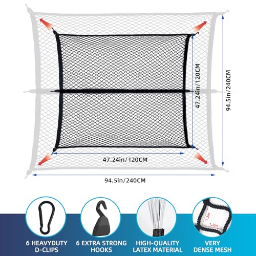 Pickup Truck Bed Elastic Cargo Net, 4'x4' to 8'x8
