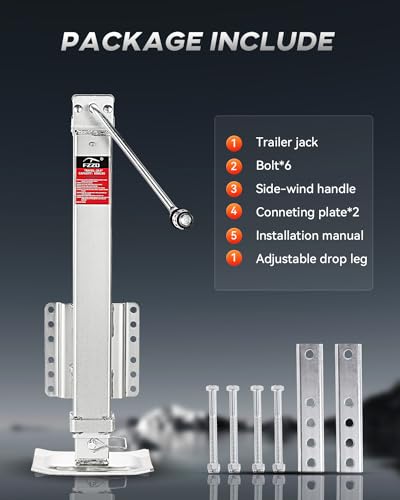 FZZD 8000 lbs Adjustable Drop Leg Trailer Jack