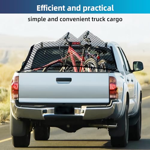 Pickup Truck Bed Elastic Cargo Net, 4'x4' to 8'x8