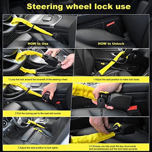 Universal Anti-Theft Steering Wheel Lock Strap for Vehicles
