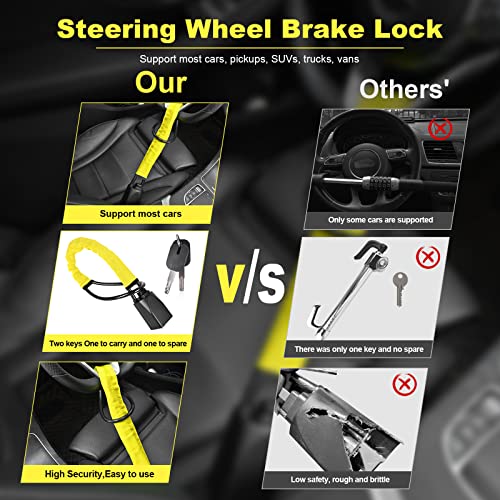 Universal Anti-Theft Steering Wheel Lock Strap for Vehicles