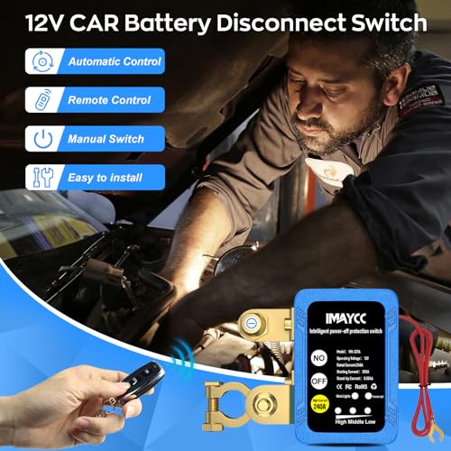 IMAYCC Remote Car Battery Kill Switch, 12V 240A