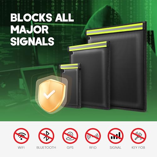 3 Pack Faraday Bags for Phones, Laptops, Tablets