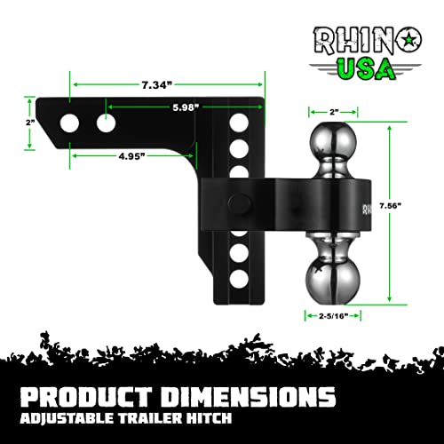 Rhino USA Heavy Duty Adjustable Trailer Hitch