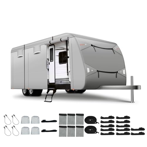 Upgraded Travel Trailer RV Cover, 26.1'-28.5', Windproof, Anti-UV