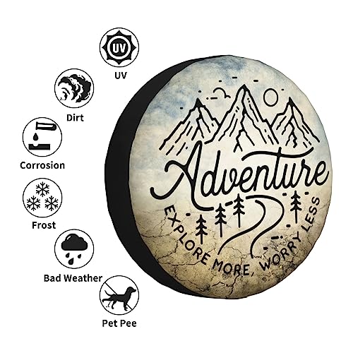 Adventure Awaits 15in Tire Cover for Off-Road Vehicles
