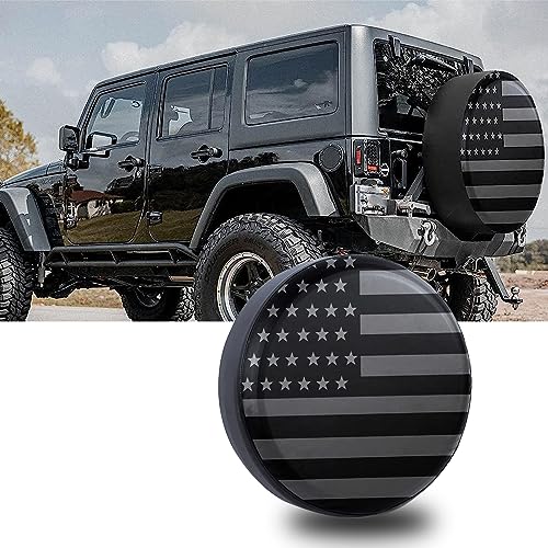 American Flag Pattern Tire Cover: 16" PVC, Waterproof