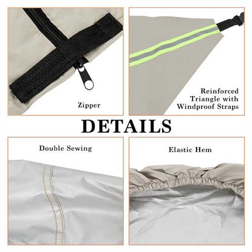 18'-20' Waterproof RV Cover with Jack Cover and 4 Tire Covers