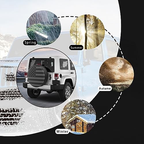 American Flag Pattern Tire Cover: 16" PVC, Waterproof