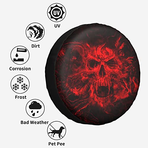 Red Skull Universal Fit Spare Tire Cover (14-17 Inch)