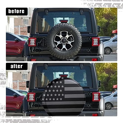American Flag Pattern Tire Cover: 16" PVC, Waterproof