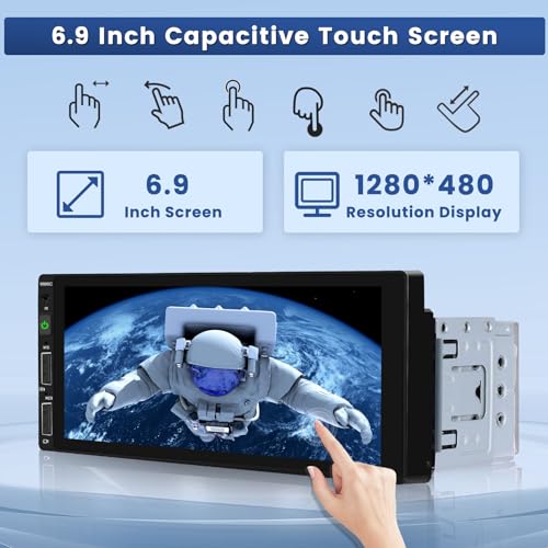 Wireless Apple Carplay Car Stereo - 6.9" Touch Screen