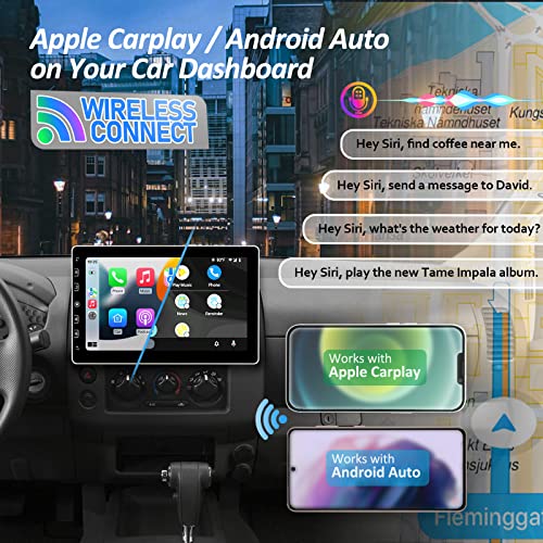 10" Touchscreen Car Stereo with Wireless Carplay/Android Auto