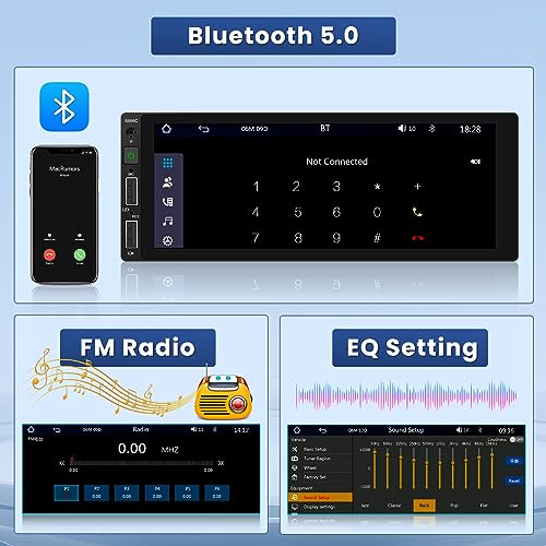 Wireless Apple Carplay Car Stereo - 6.9" Touch Screen