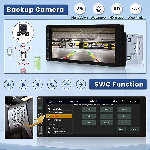 Wireless Apple Carplay Car Stereo - 6.9" Touch Screen