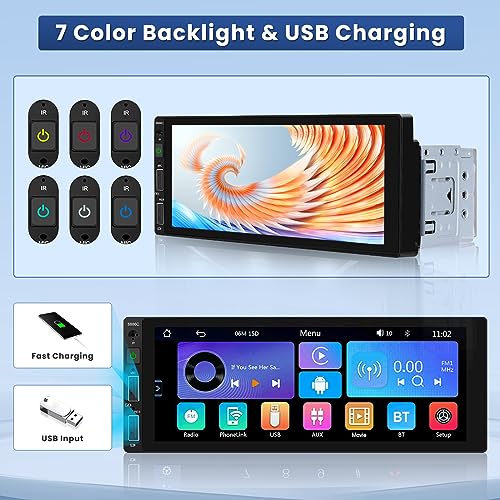Wireless Apple Carplay Car Stereo - 6.9" Touch Screen