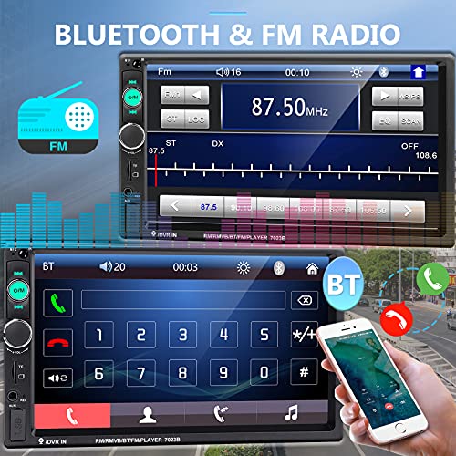Podofo 2 Din Car Radio HD Bluetooth Player