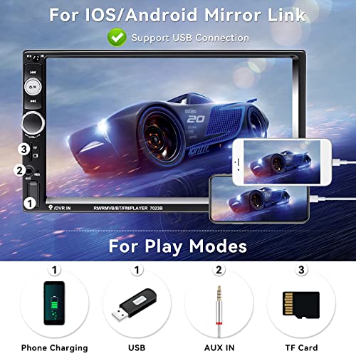 7" Car Stereo with Bluetooth, USB, FM Radio