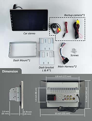 10" Touchscreen Car Stereo with Wireless Carplay/Android Auto
