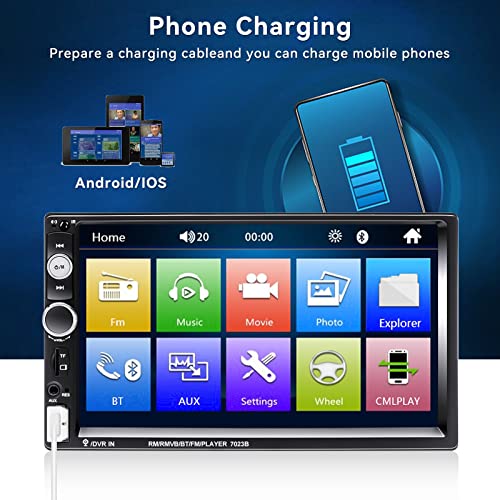 7" Car Stereo with Bluetooth, USB, FM Radio