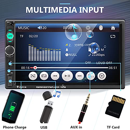 Podofo 2 Din Car Radio HD Bluetooth Player
