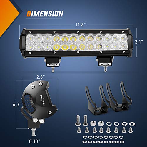 Nilight Off Road LED Light Bar Combo Kit