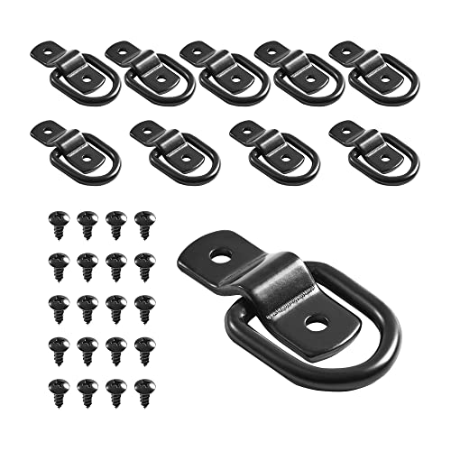 10 PCS Heavy Duty Black D-Ring Anchors Hooks