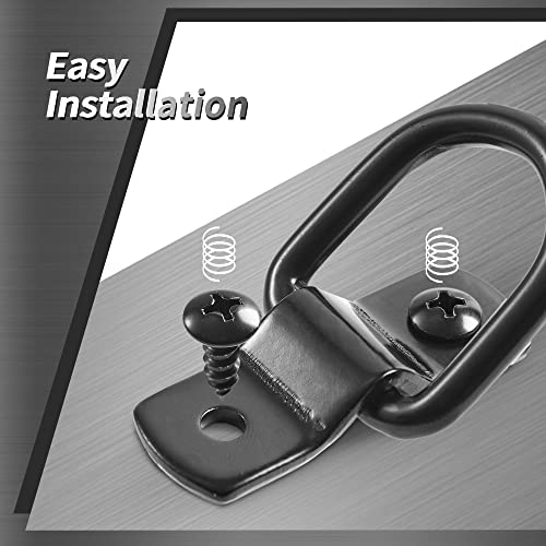 10 PCS Heavy Duty Black D-Ring Anchors Hooks