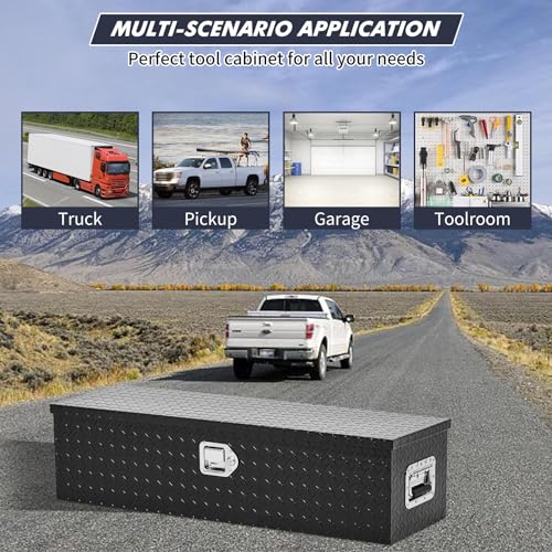 39" Heavy Duty Aluminum Truck Bed Toolbox with Sliding Shelf