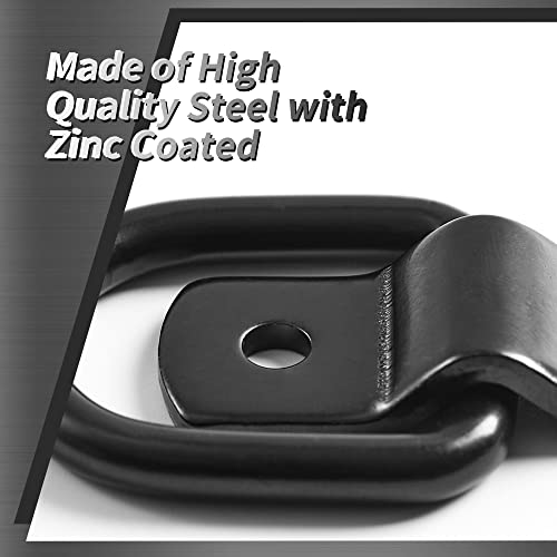 10 PCS Heavy Duty Black D-Ring Anchors Hooks