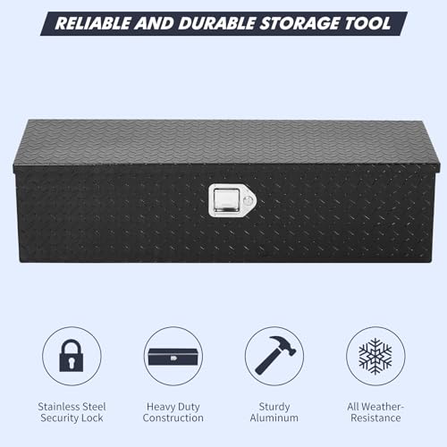 39" Heavy Duty Aluminum Truck Bed Toolbox with Sliding Shelf