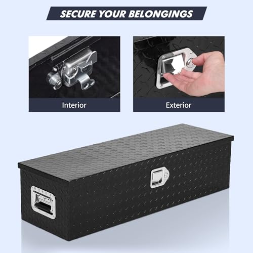 39" Heavy Duty Aluminum Truck Bed Toolbox with Sliding Shelf