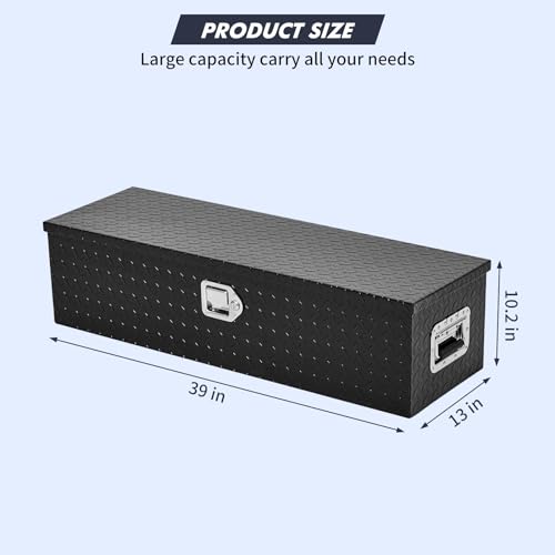 39" Heavy Duty Aluminum Truck Bed Toolbox with Sliding Shelf