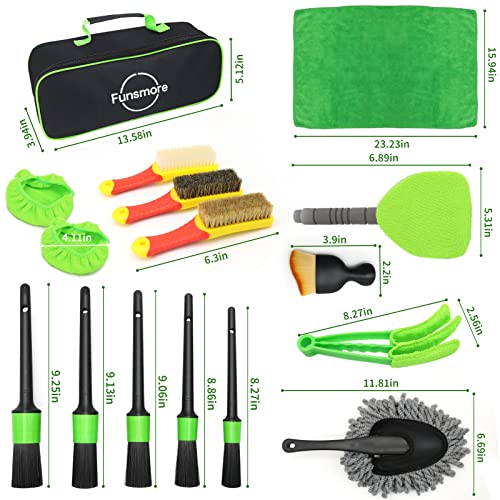 18-Piece Car Detailing Kit with Cleaning Brushes Set