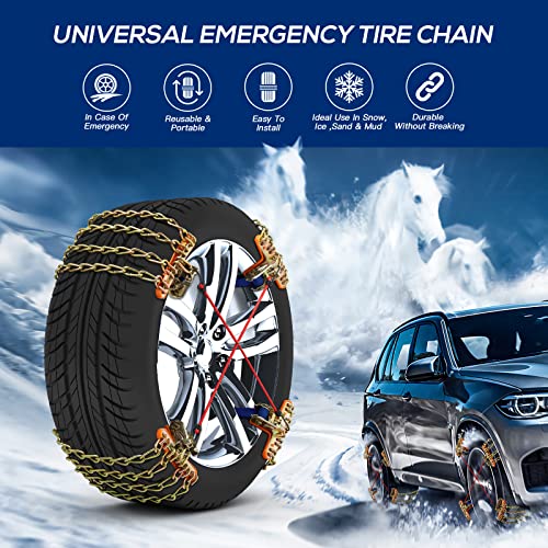 Emergency Snow Chains for Car SUV Pickup Trucks