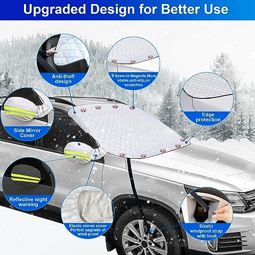 5-Layer Car Windshield Snow Cover with Magnetic Edges