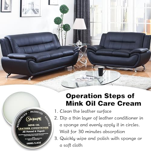 SIHOOPE Leather Conditioner Mink Oil Polish - 100ML/3.4OZ