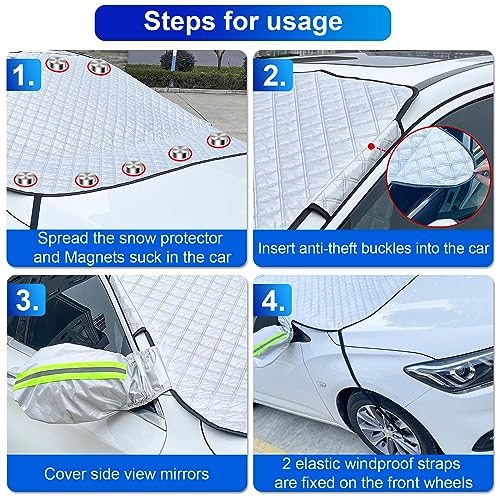 5-Layer Car Windshield Snow Cover with Magnetic Edges