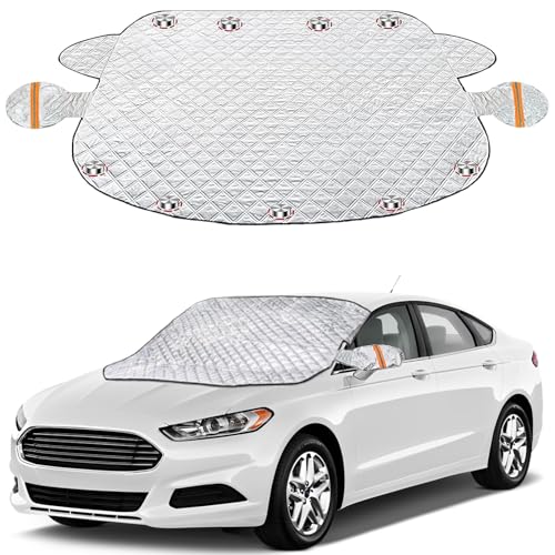Winter Windshield Snow Cover with Mini Magnetic Edges